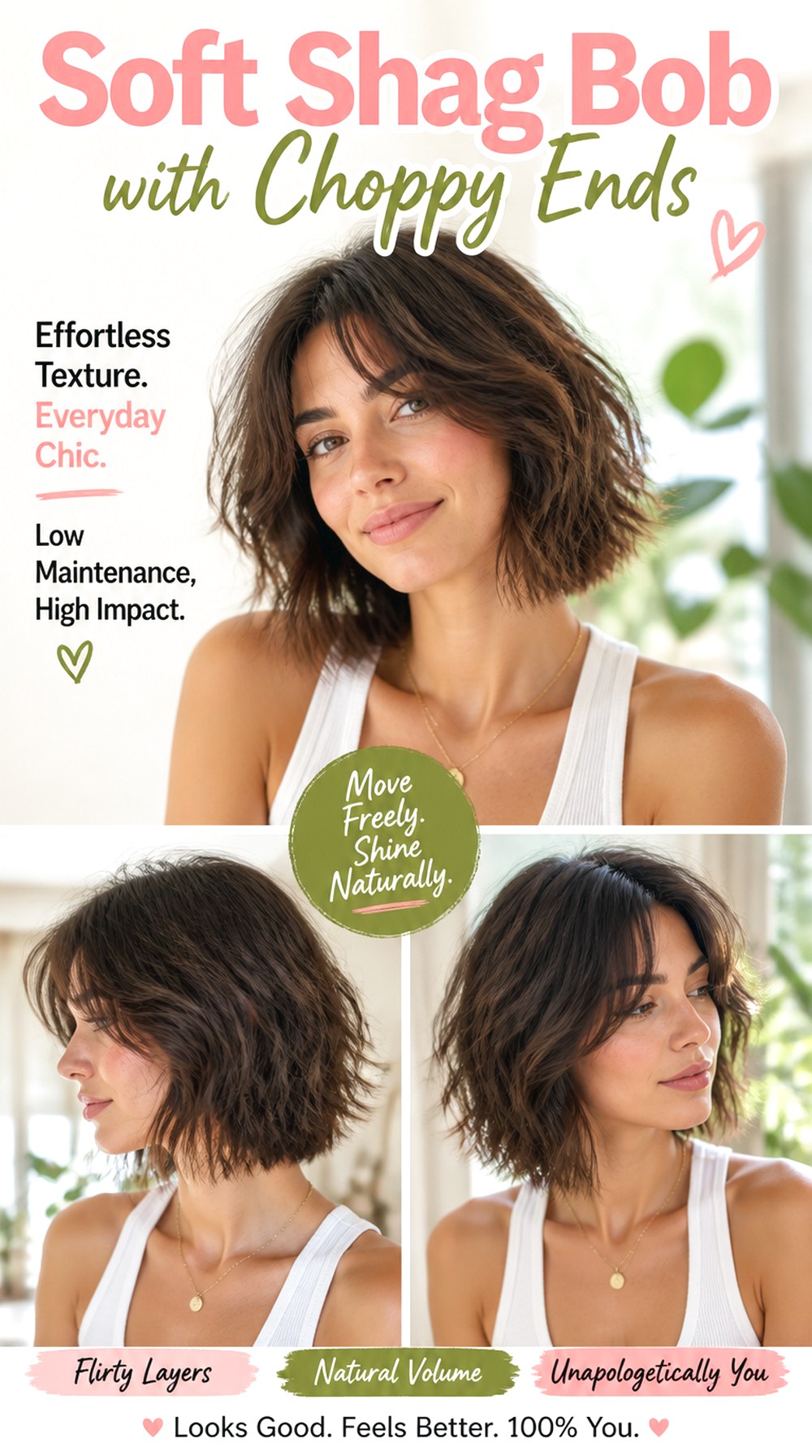 Soft Shag Bob with Choppy Ends