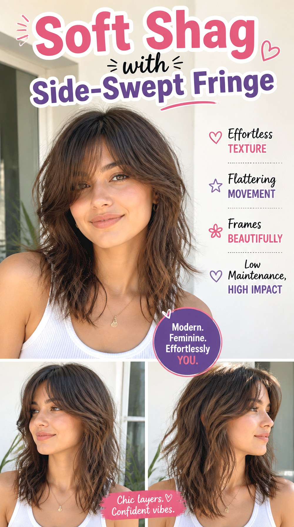 Soft Shag with Side-Swept Fringe