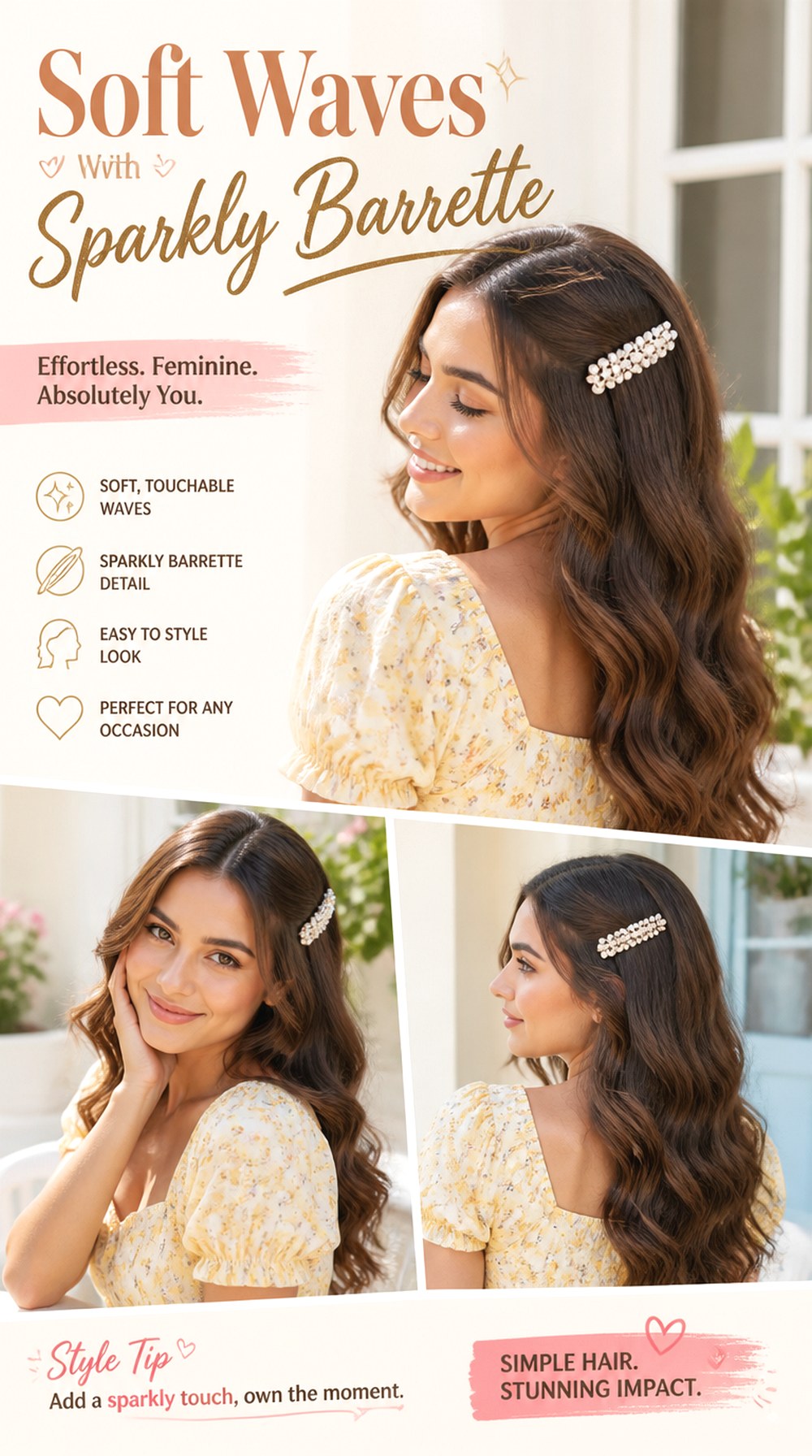 Soft Waves With Sparkly Barrette