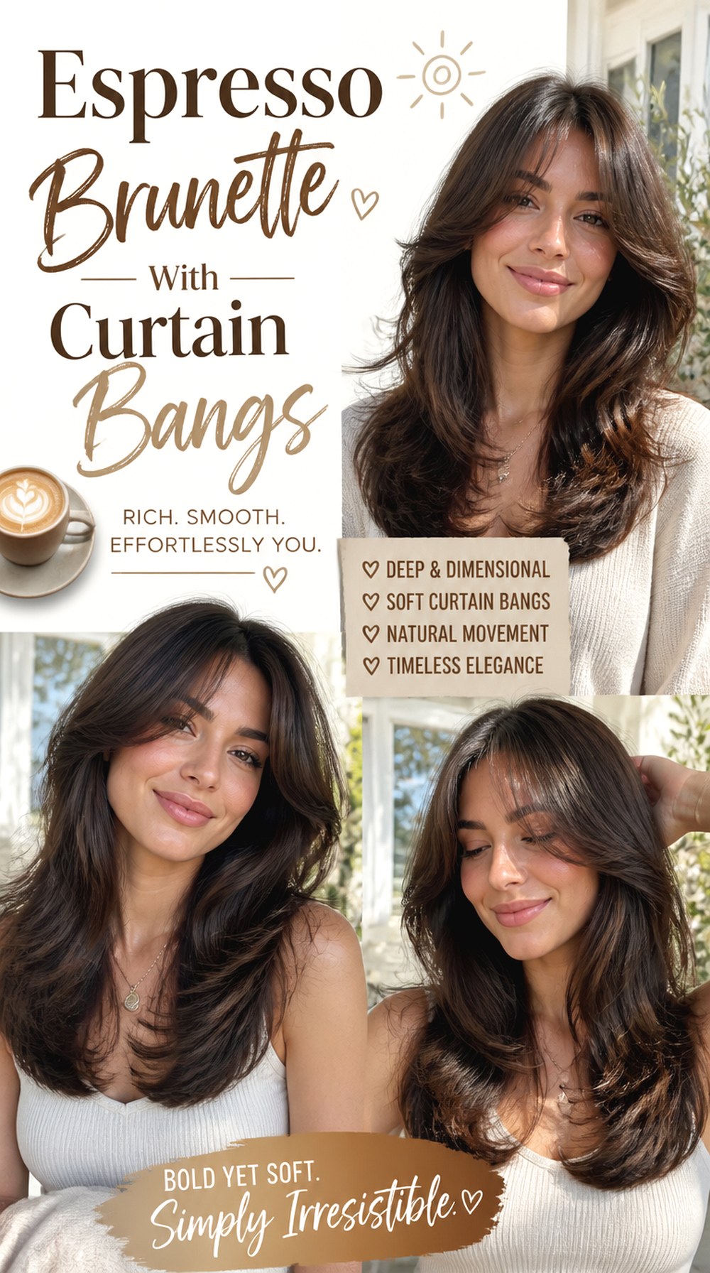 Soft Wavy Espresso Brunette Hair