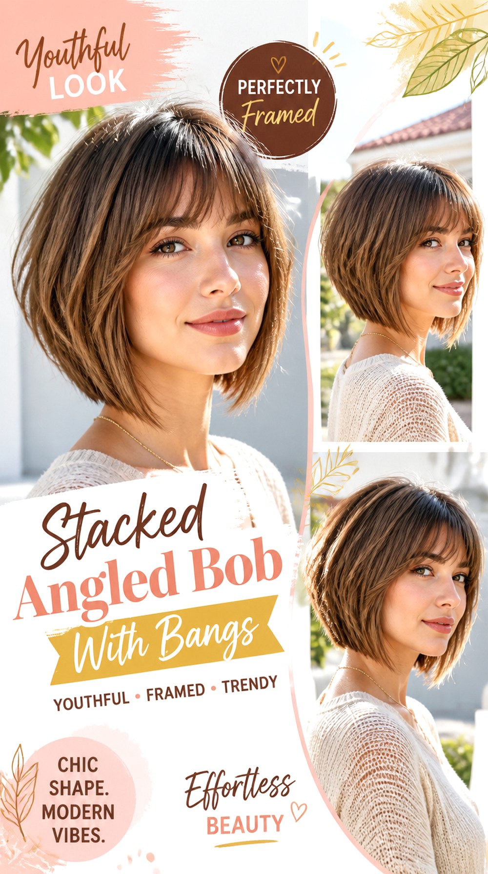 Stacked Angled Bob With Bangs