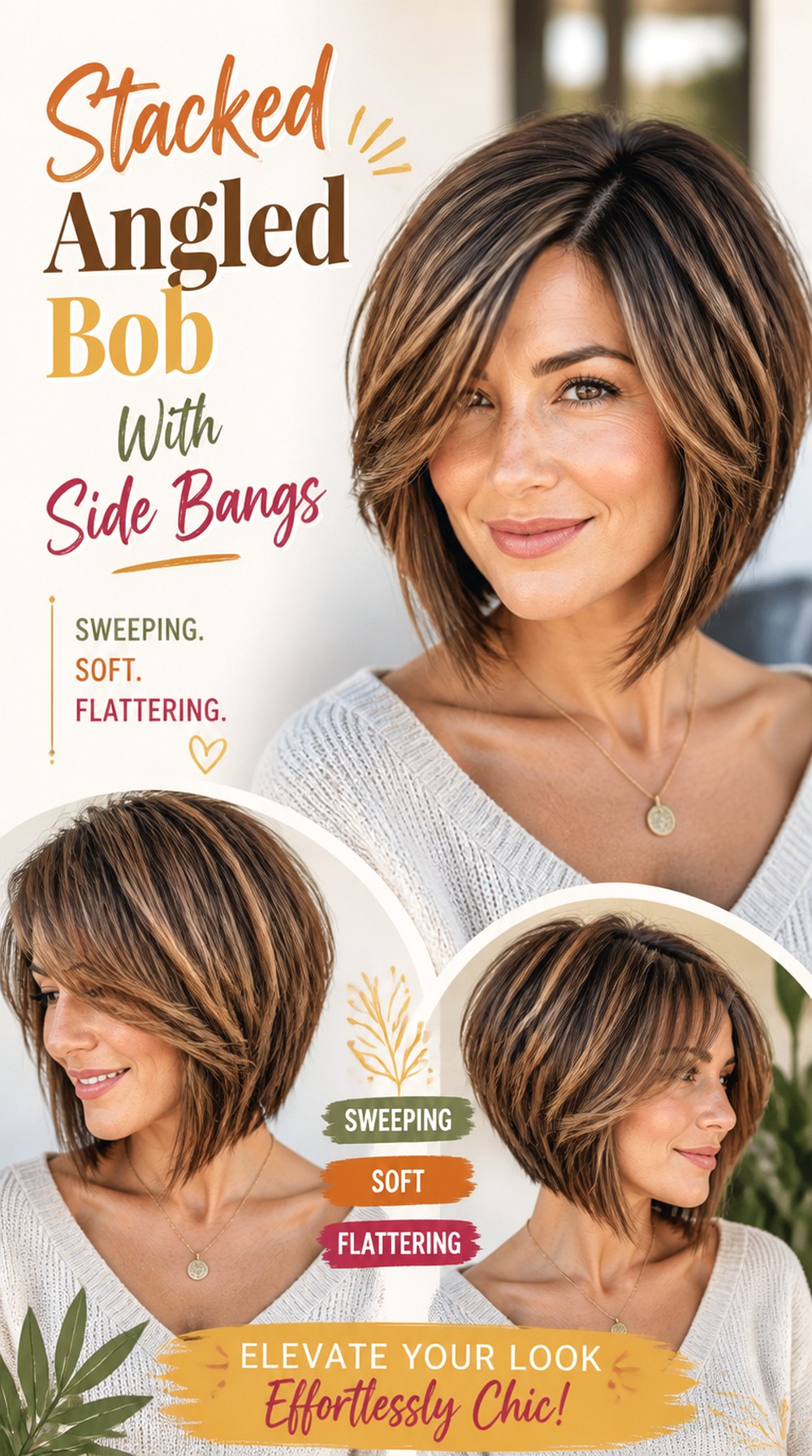 Stacked Angled Bob With Side Bangs