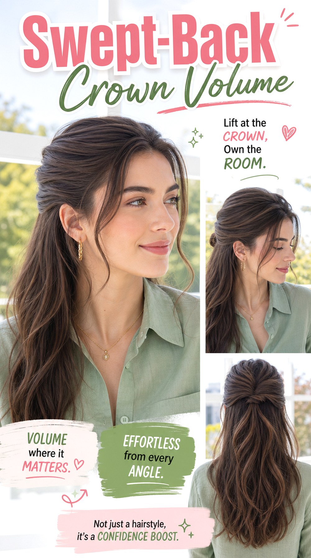 Swept-Back Crown Volume