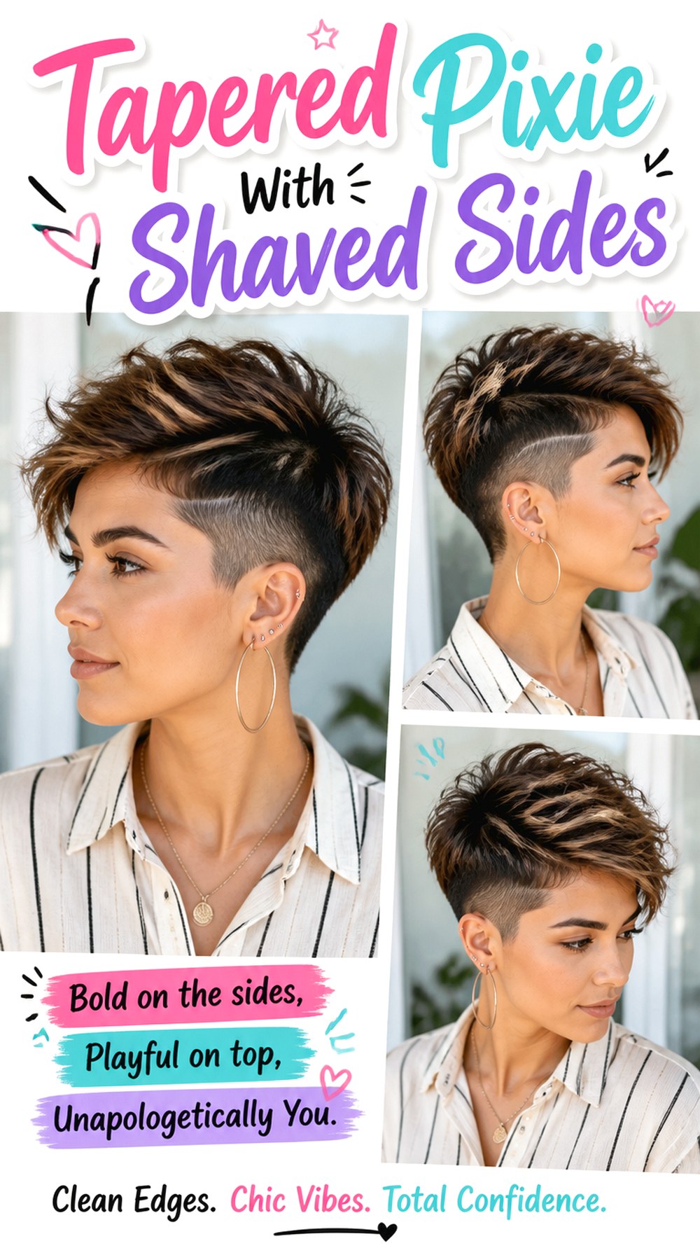 Tapered Pixie With Shaved Sides