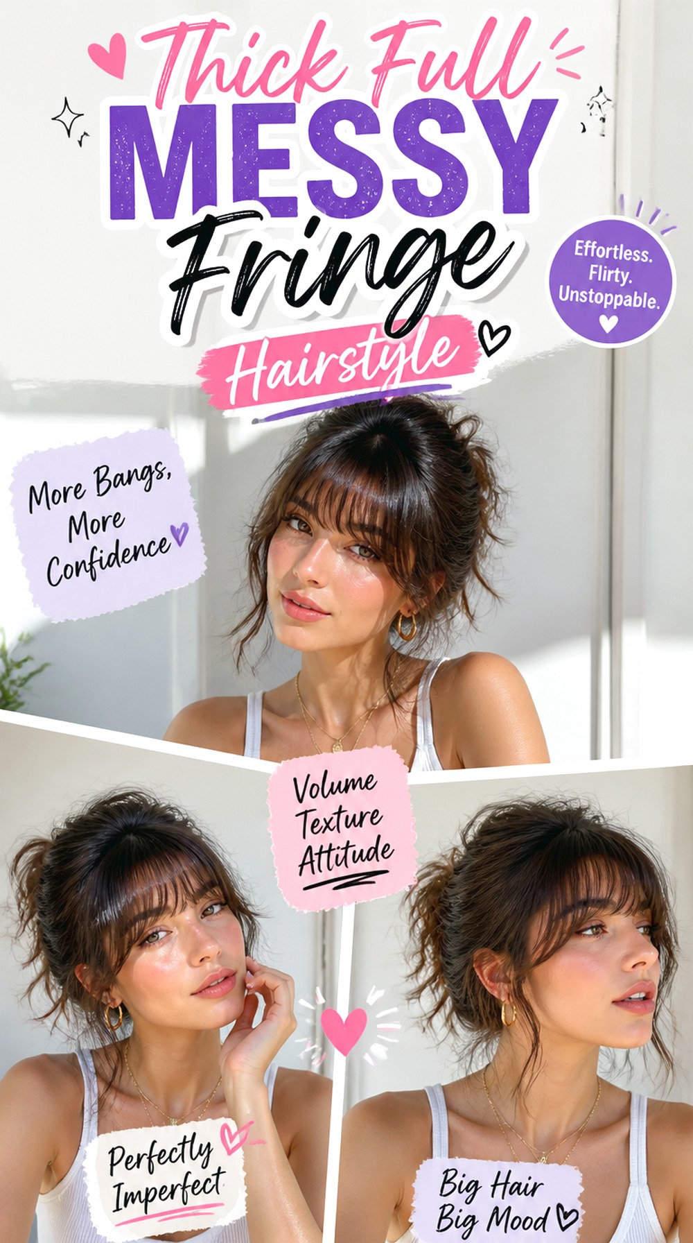 Thick Full Messy Fringe