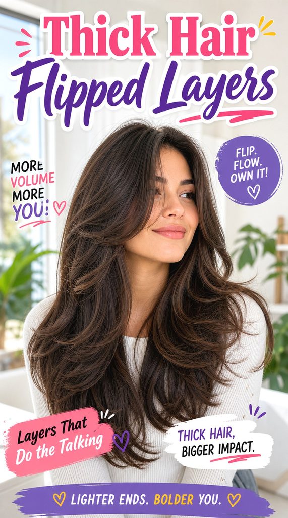Thick Hair Flipped Layers