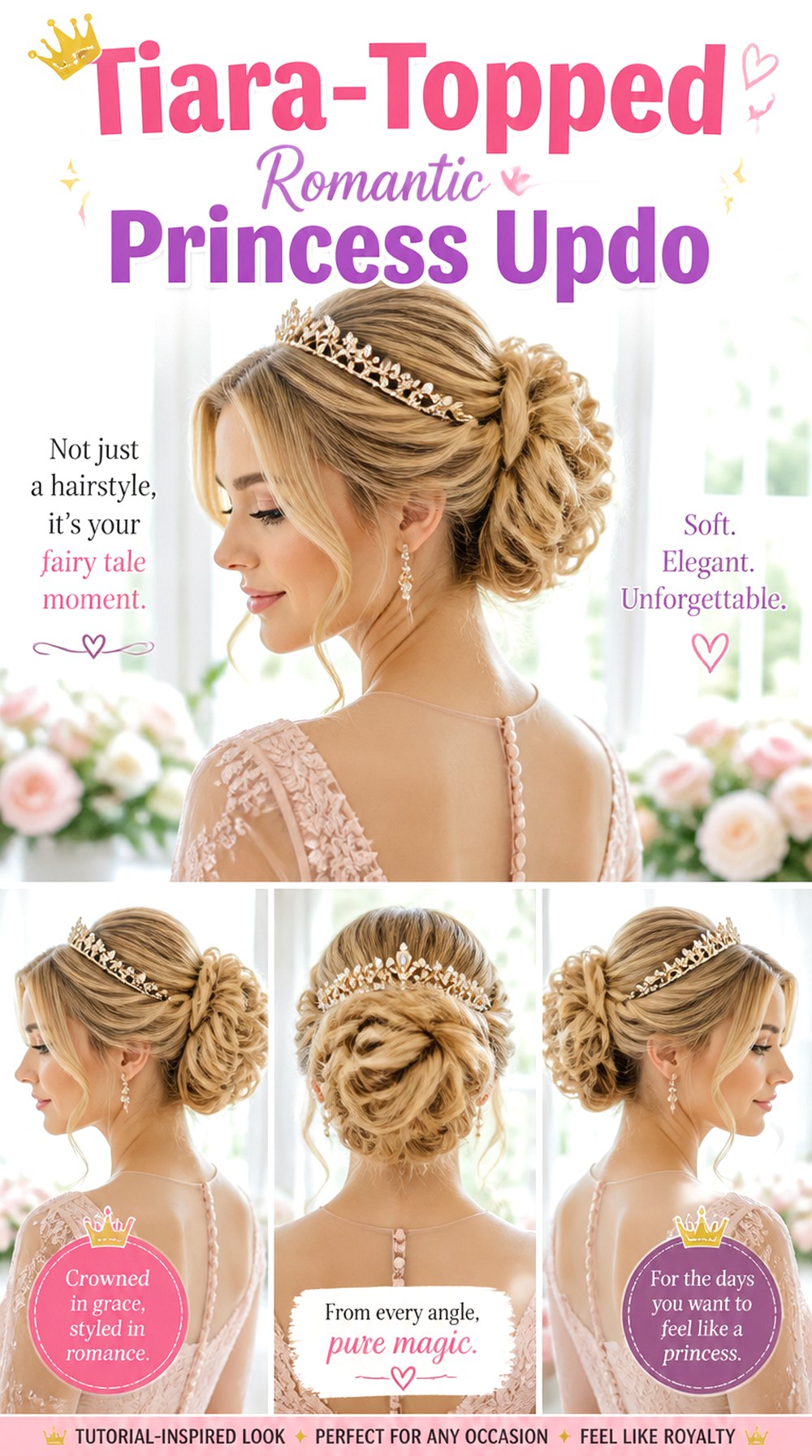 Tiara-Topped Romantic Princess Updo