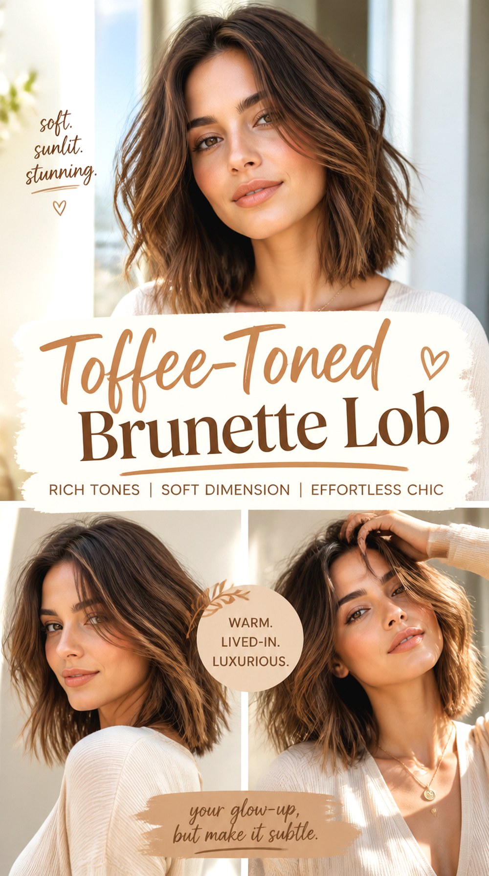 Toffee-Toned Brunette Lob
