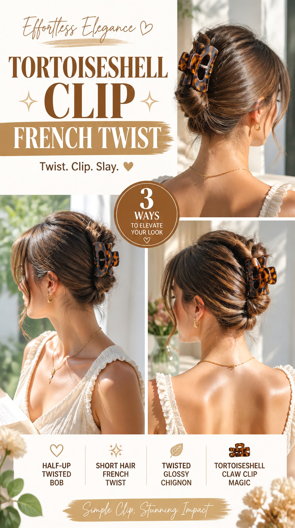 Tortoiseshell Clip French Twist