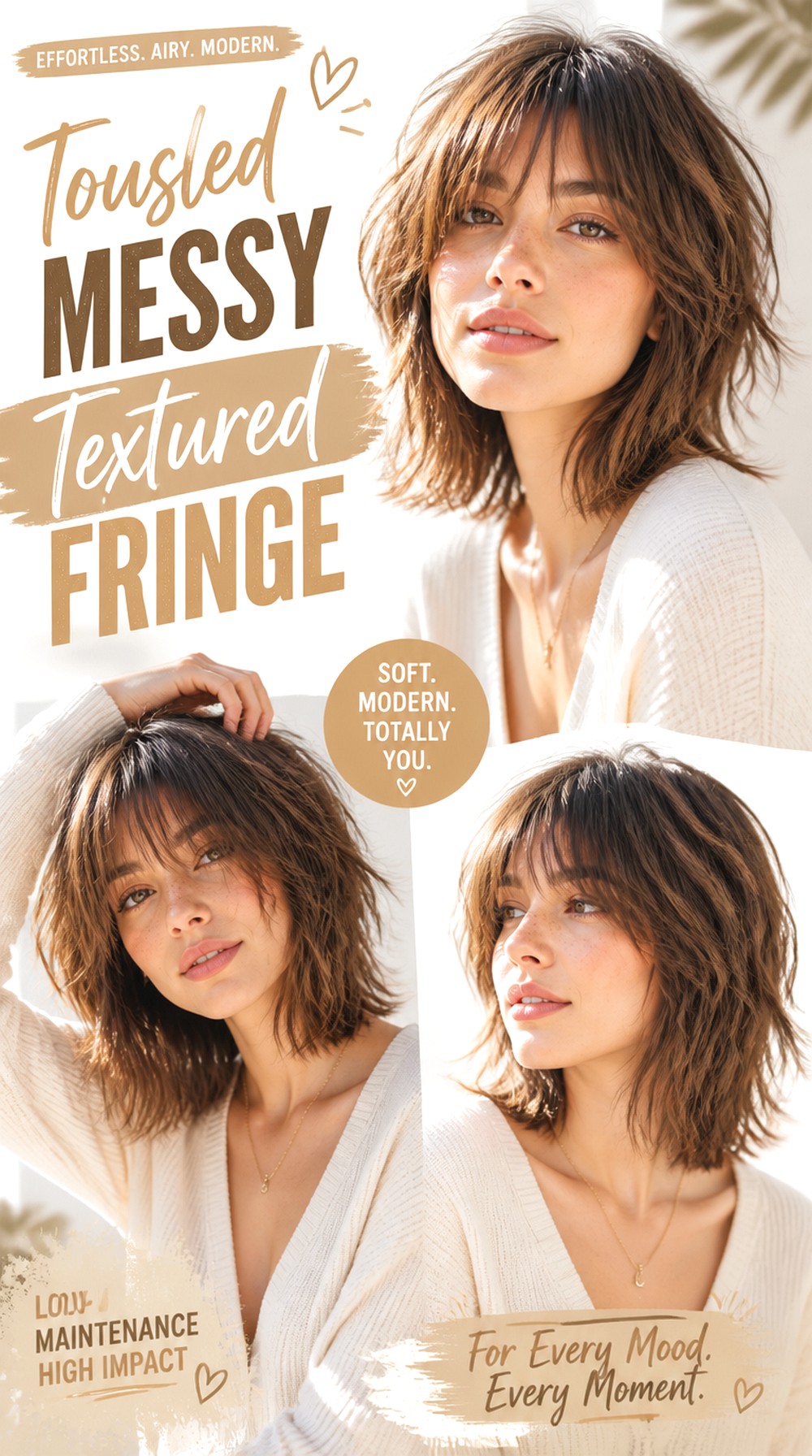 Tousled Messy Textured Fringe