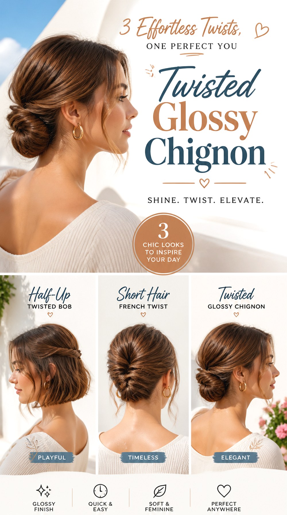 Twisted Glossy Chignon