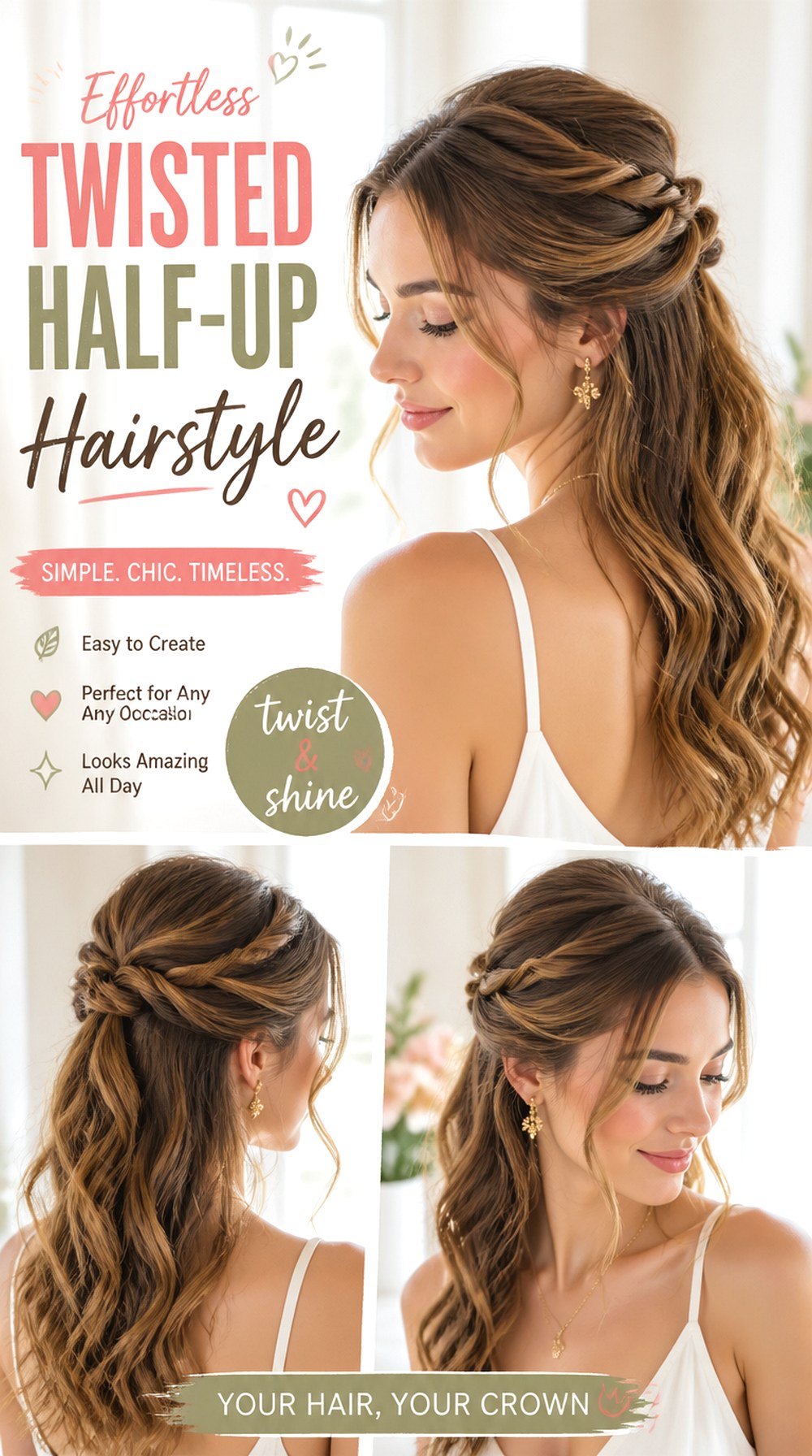 Twisted Half-Up Hairstyle
