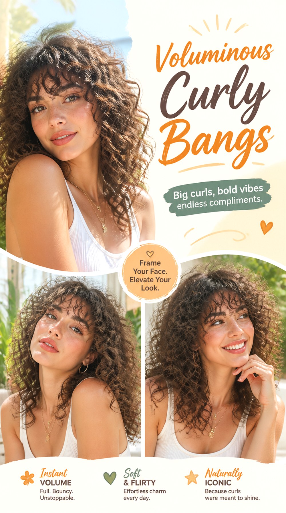 Voluminous Curly Bangs