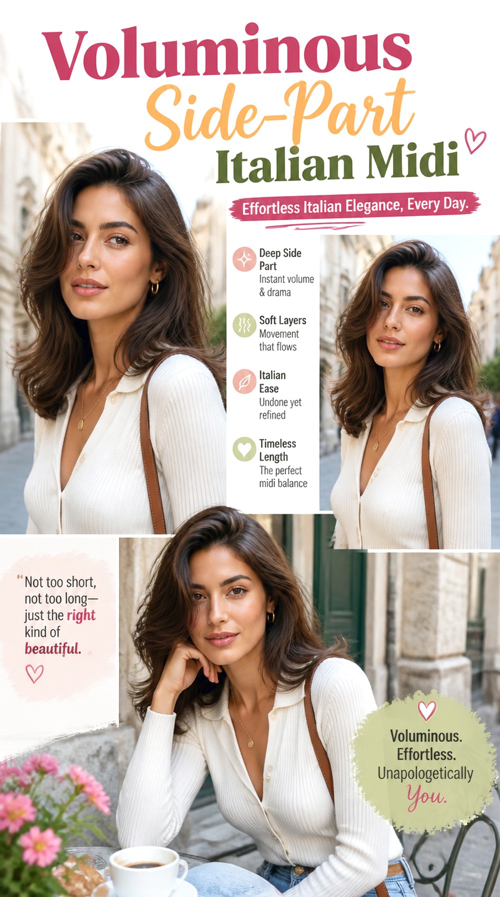 Voluminous Side-Part Italian Midi