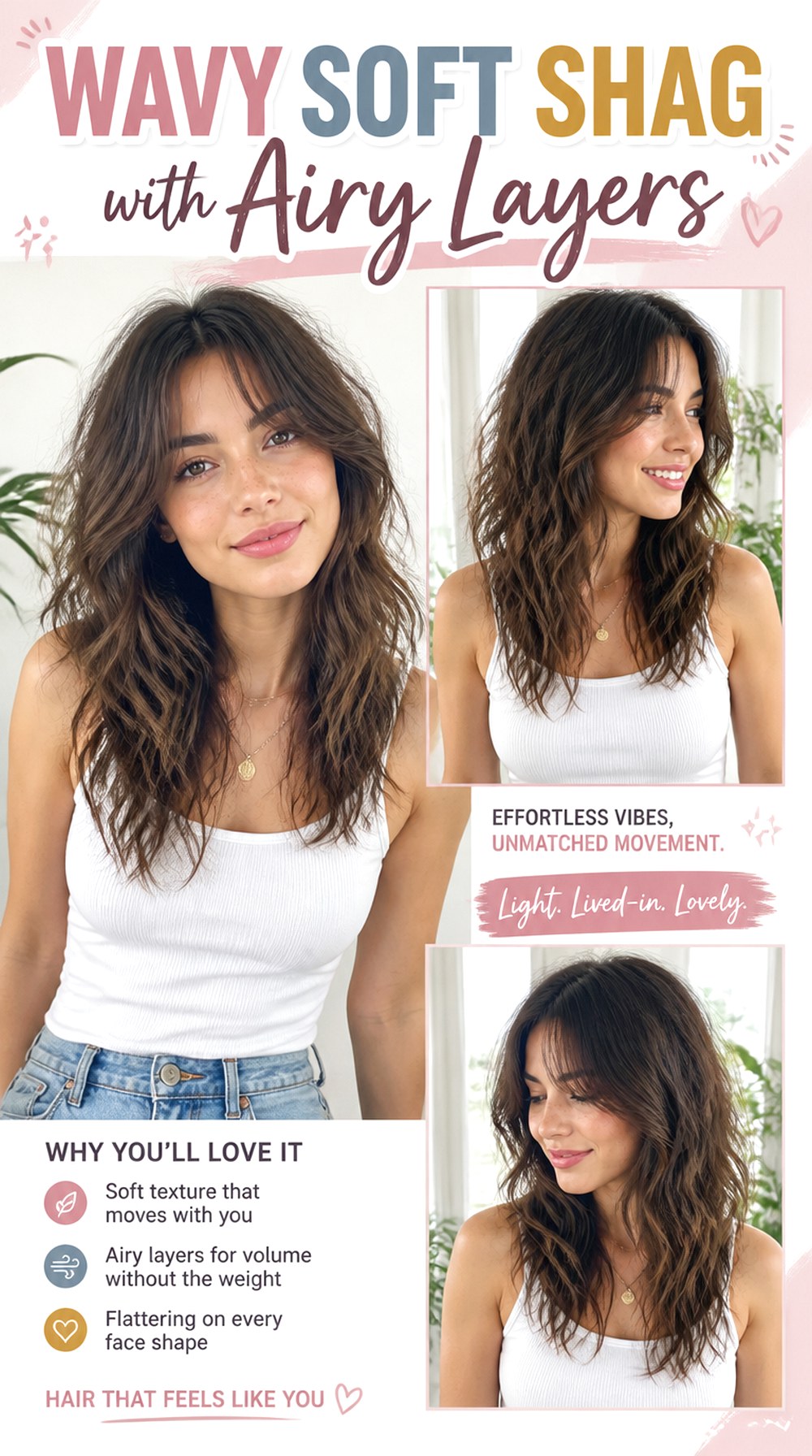 Wavy Soft Shag with Airy Layers