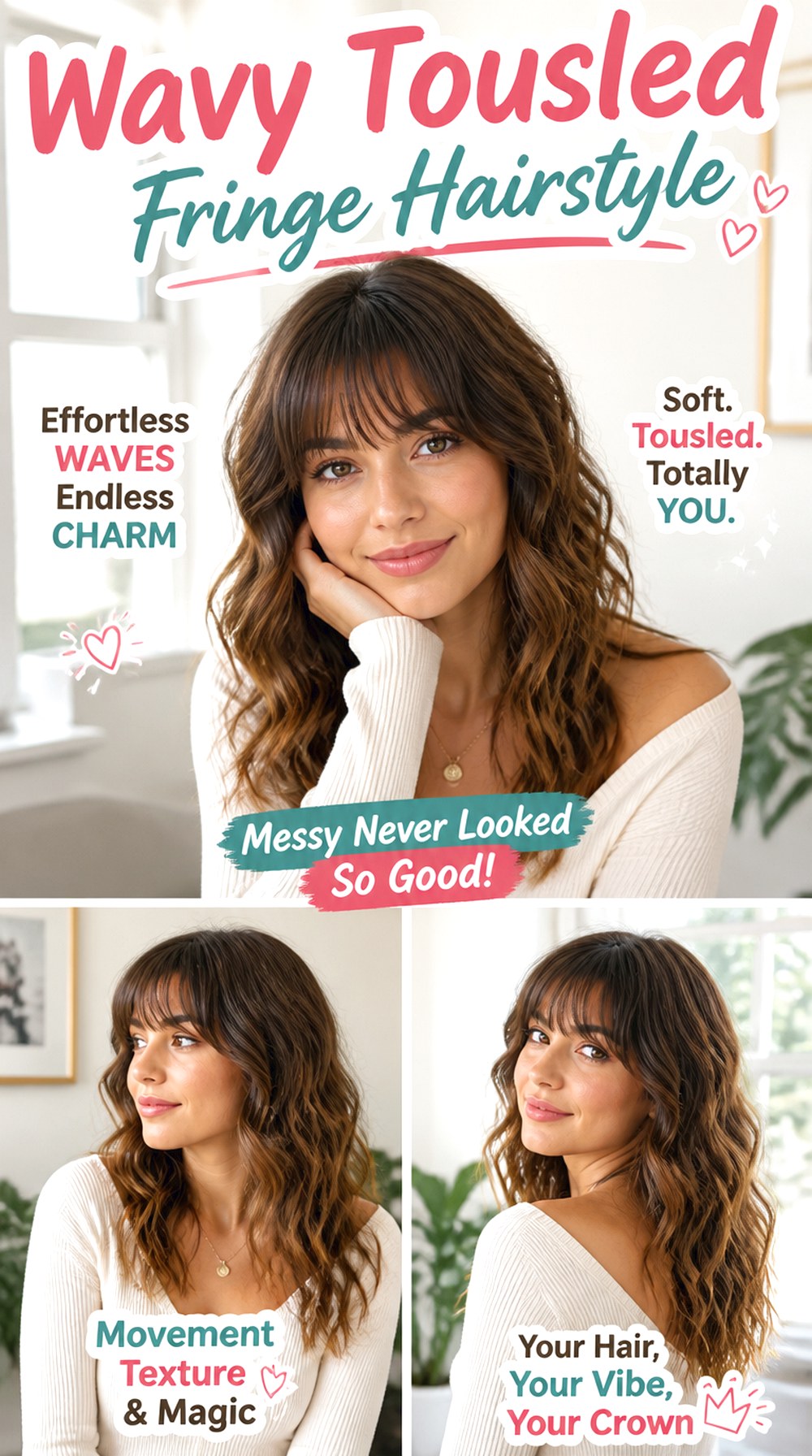 Wavy Tousled Fringe