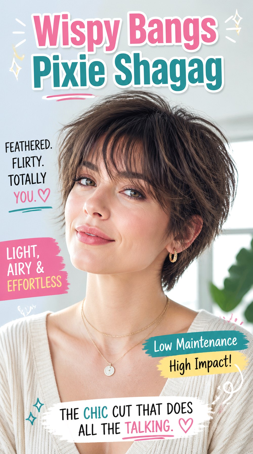 Wispy Bangs Pixie Shag