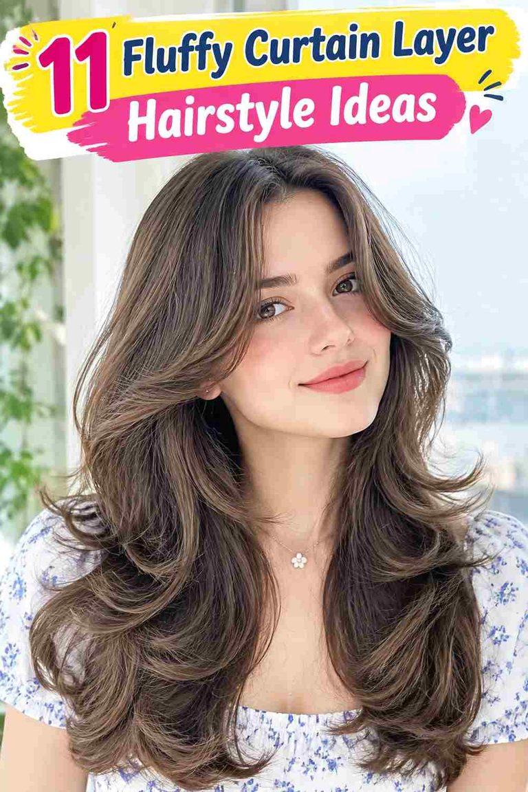 Fluffy Curtain Layer Hairstyle Ideas