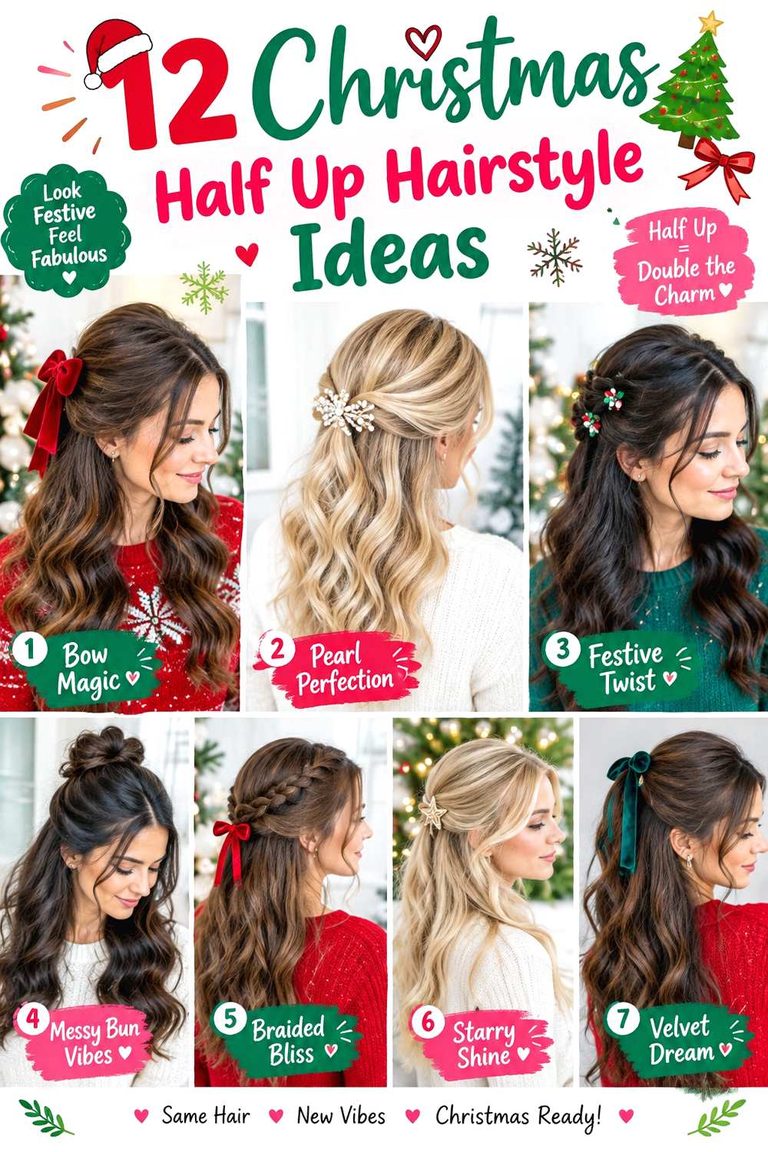 Christmas Half Up Hairstyle Ideas
