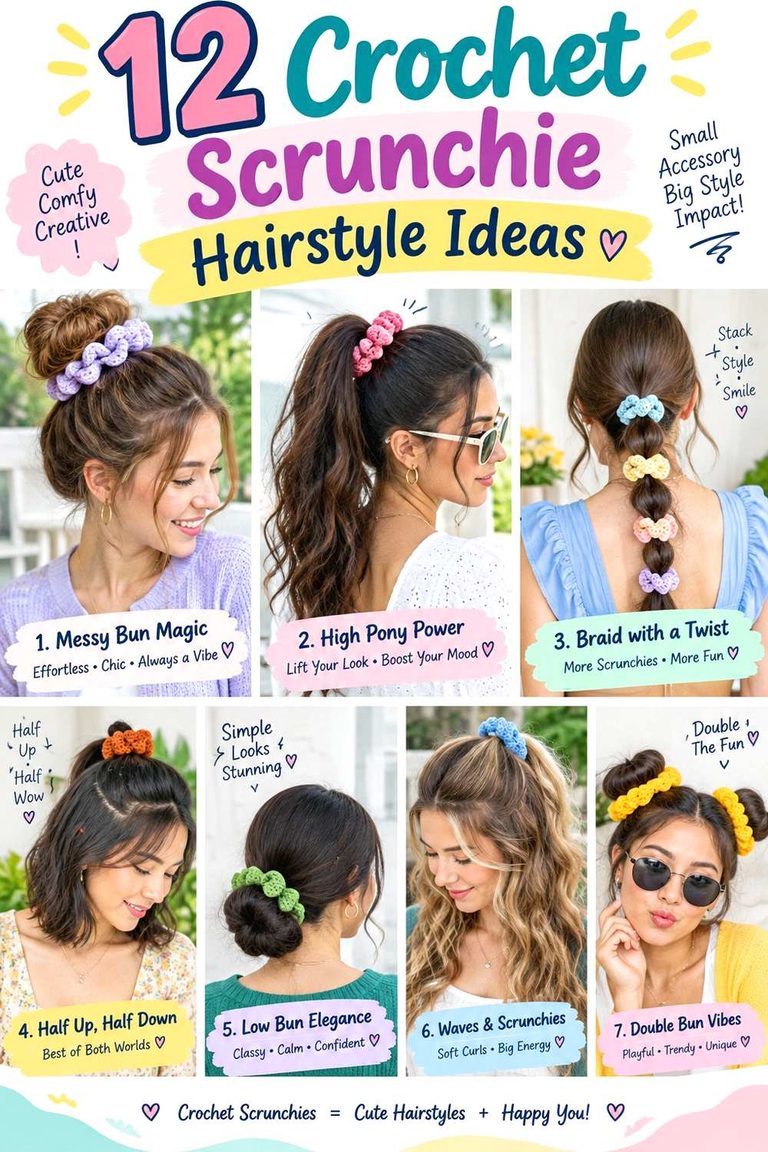 Crochet Scrunchie Hairstyle Ideas