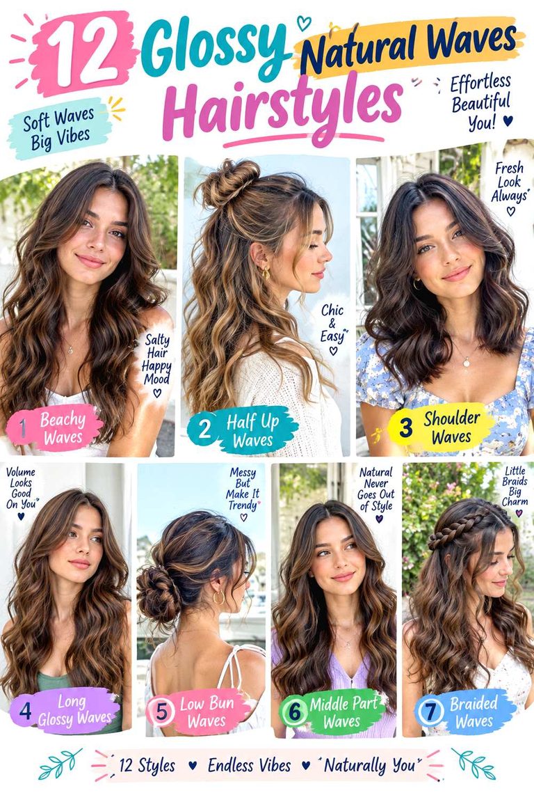 Glossy Natural Waves Hairstyles