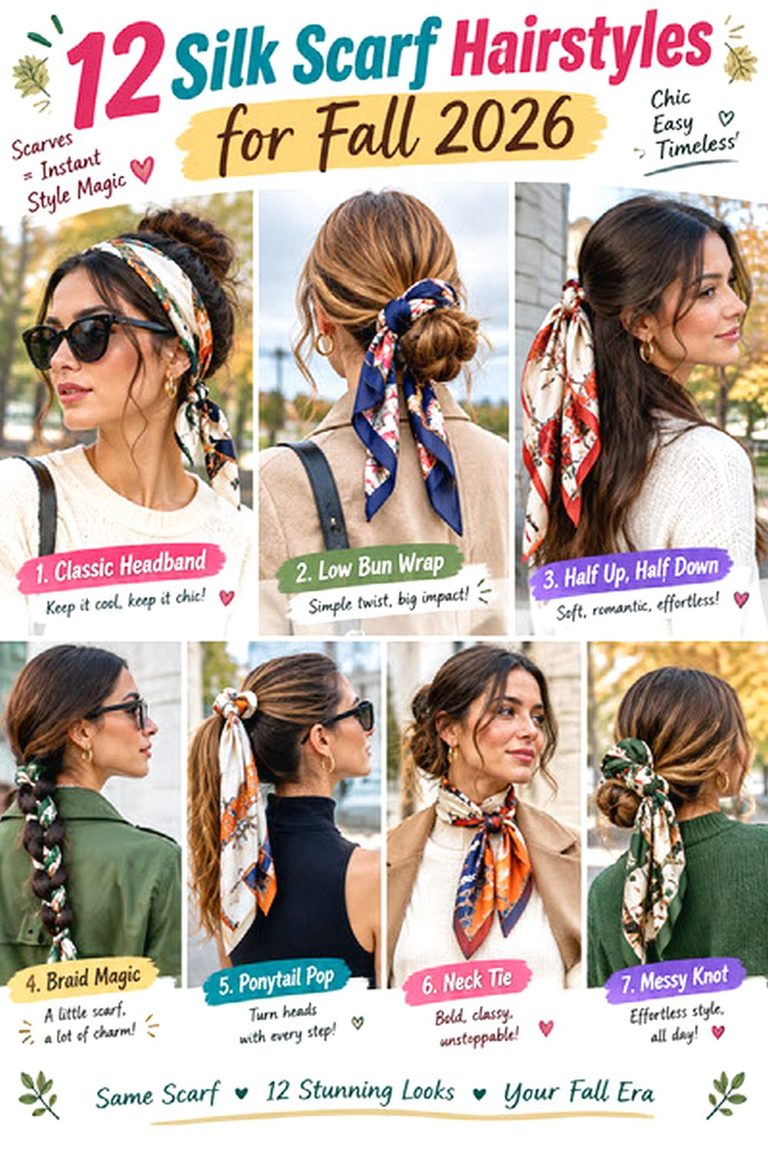 Silk Scarf Hairstyles for Fall
