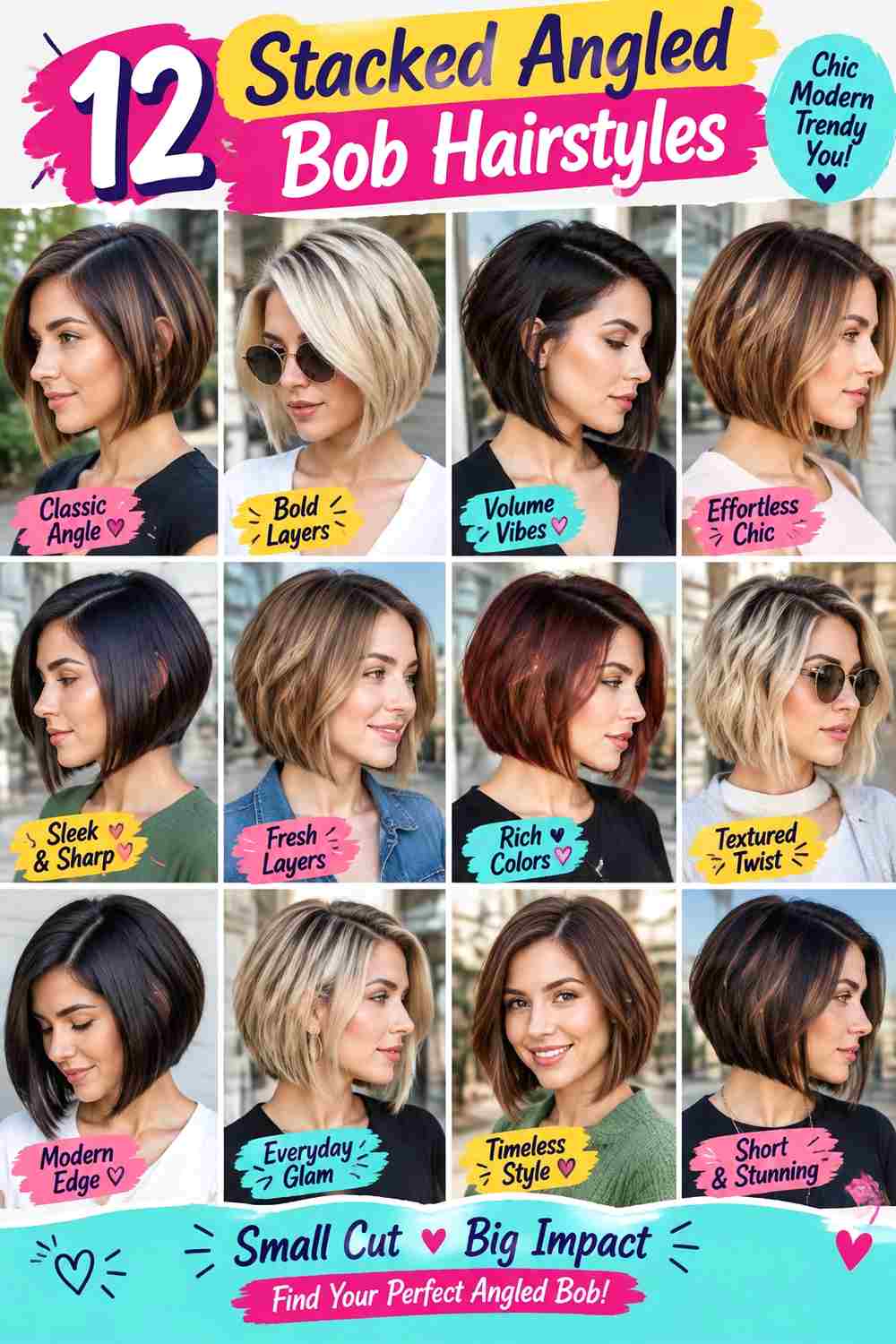 Stacked Angled Bob Hairstyles