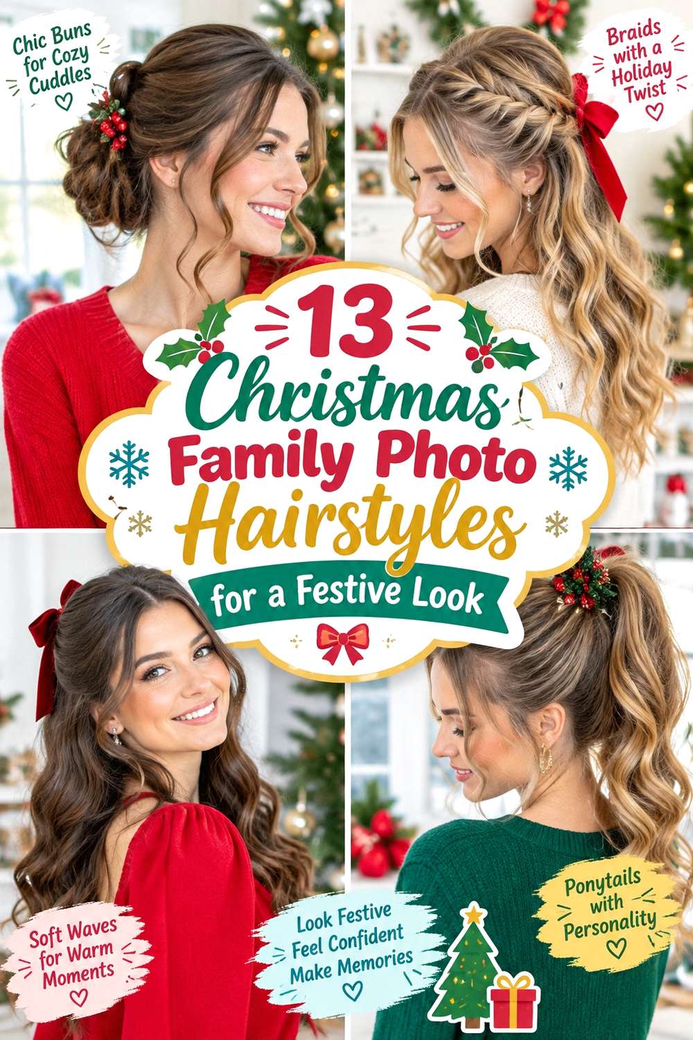 Christmas Family Photo Hairstyles for a Festive Look