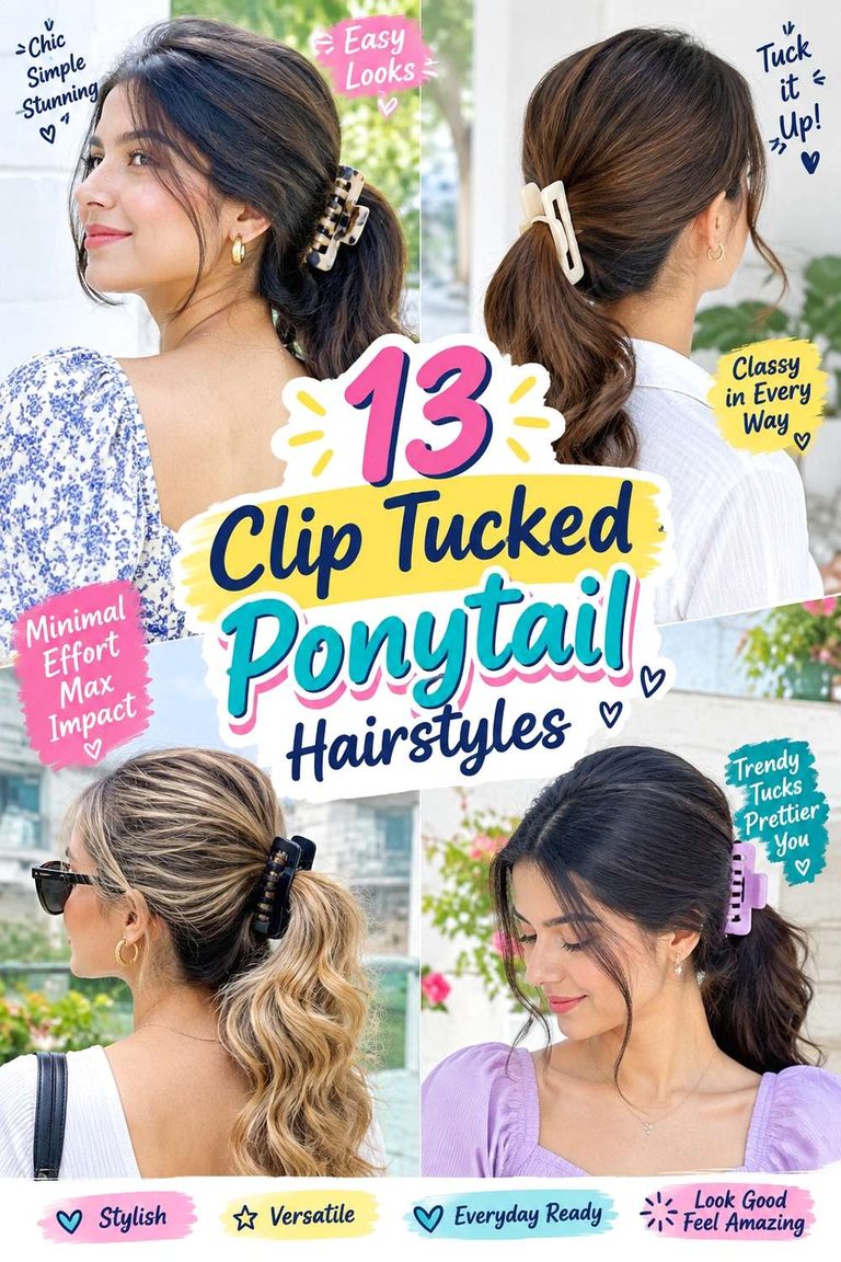 Clip Tucked Ponytail Hairstyles