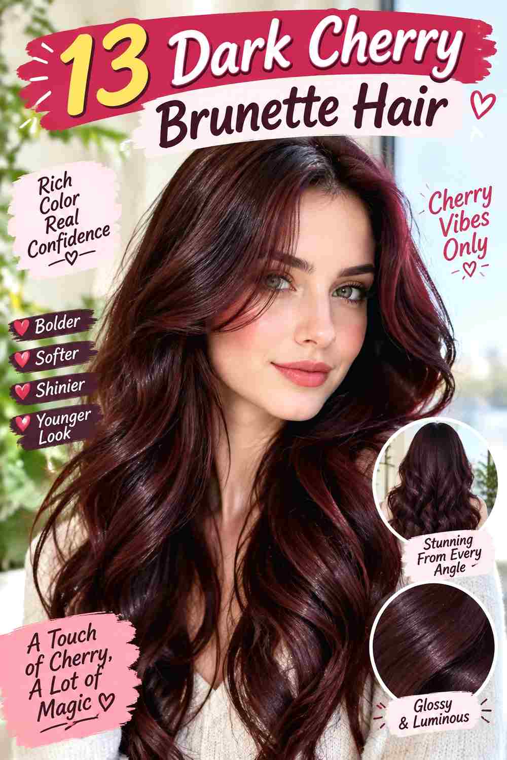 Dark Cherry Brunette Hair
