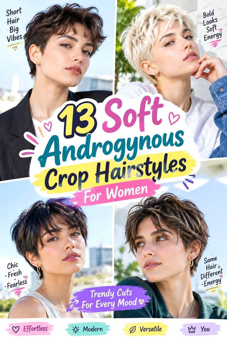 Soft Androgynous Crop Hairstyles For Women