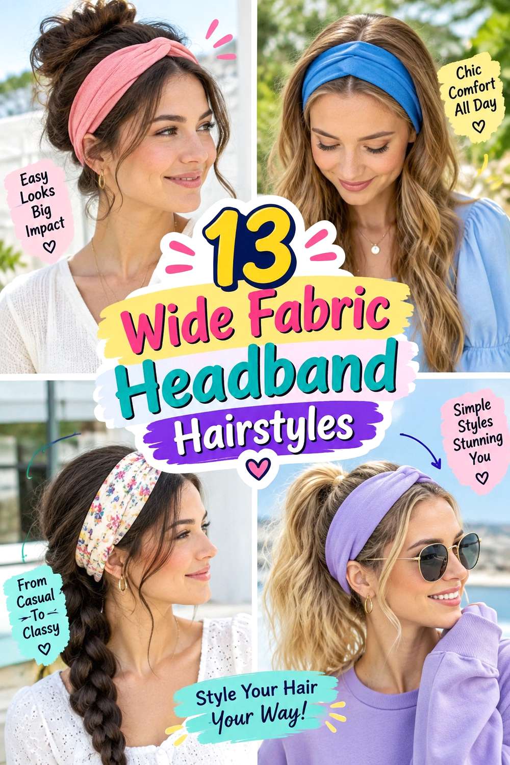 Wide Fabric Headband Hairstyles