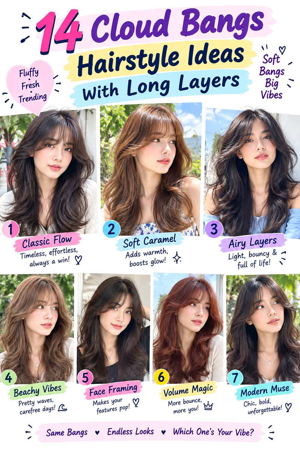 Cloud Bangs Hairstyle Ideas With Long Layers