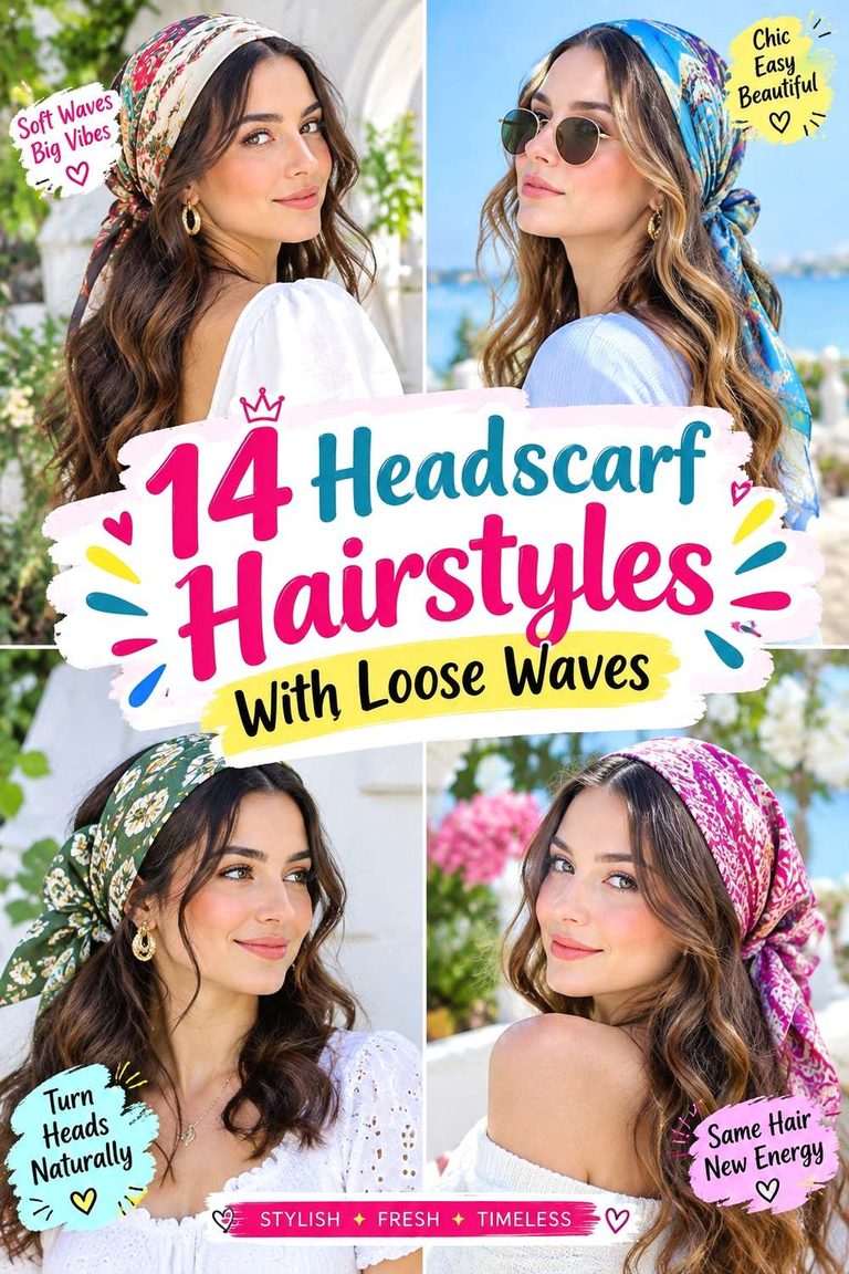Headscarf Hairstyles With Loose Waves