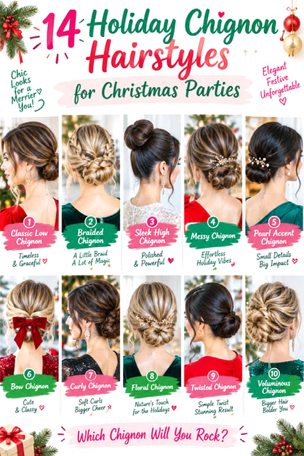 Holiday Chignon Hairstyles for Christmas Parties