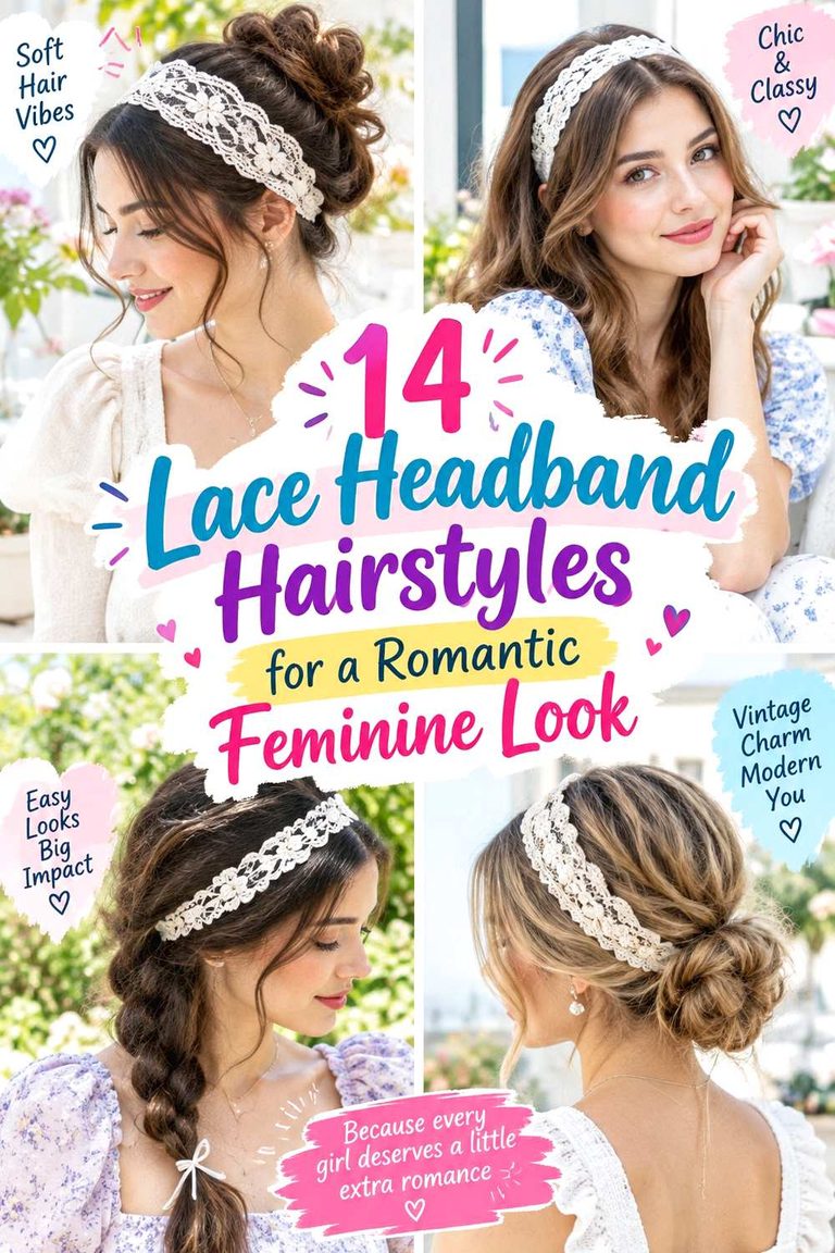 Lace Headband Hairstyles for a Romantic Feminine Look