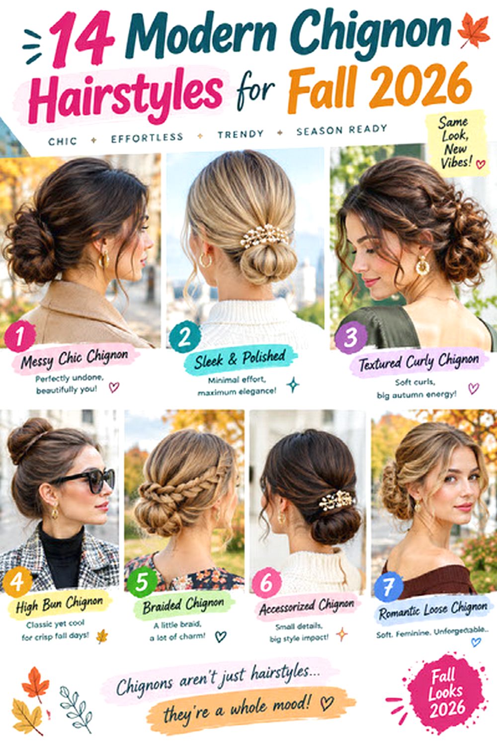 Modern Chignon Hairstyles for Fall