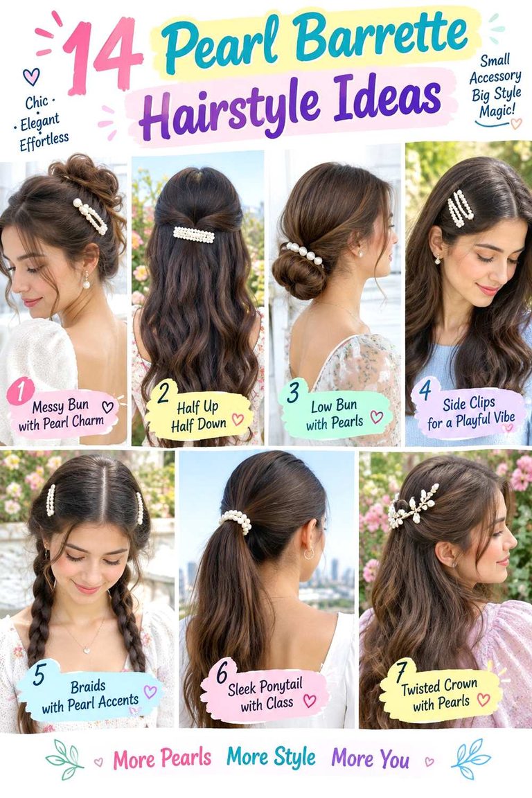 Pearl Barrette Hairstyle Ideas