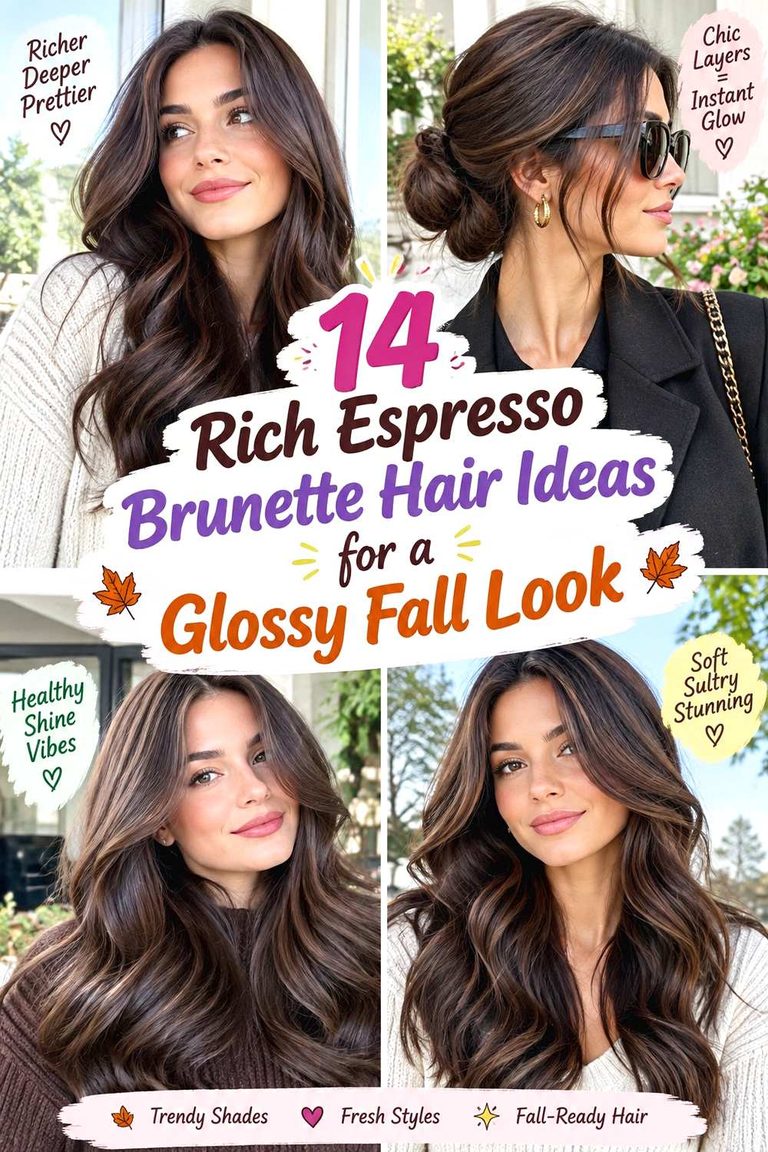 Rich Espresso Brunette Hair Ideas for a Glossy Fall Look