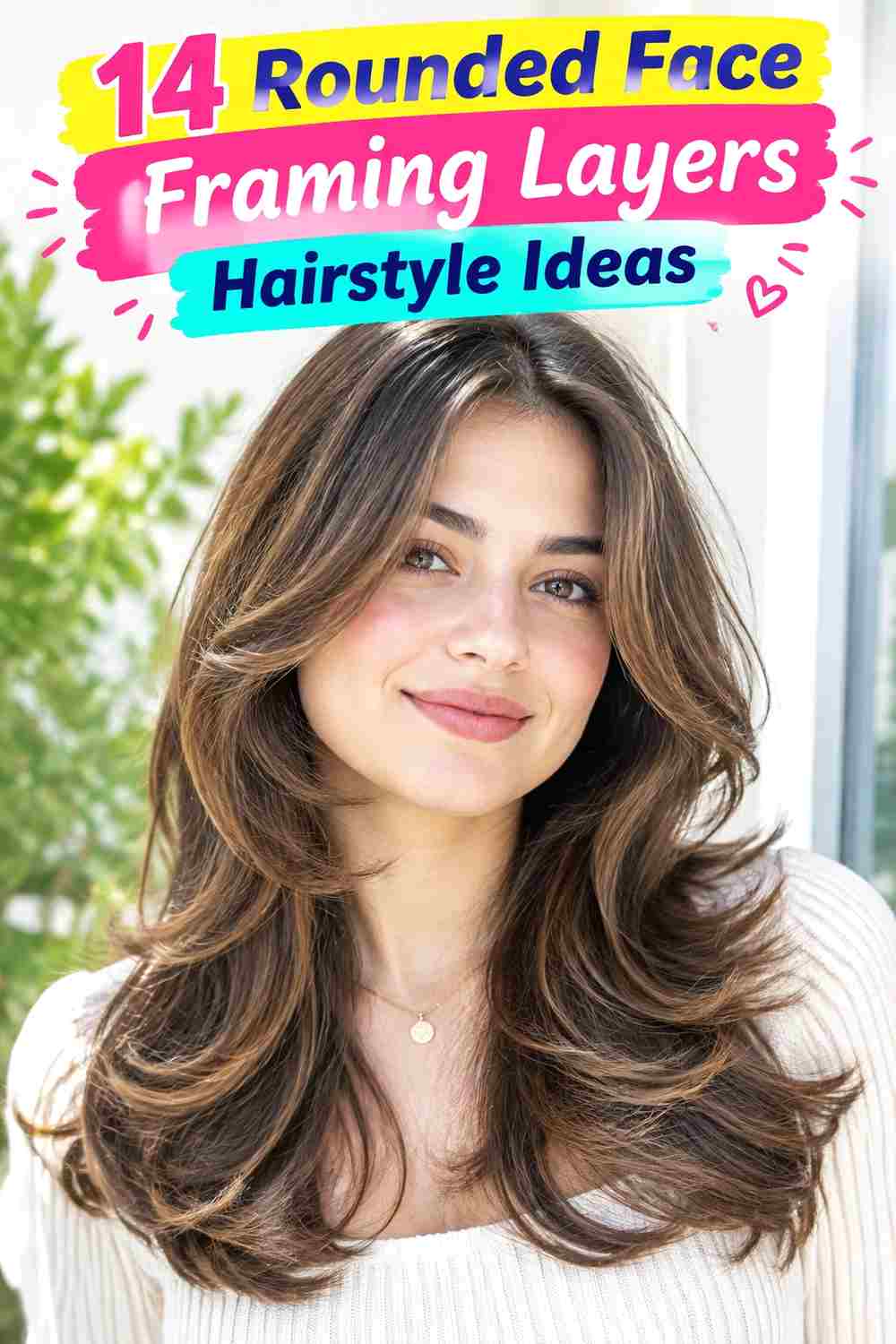 Rounded Face Framing Layers Hairstyle Ideas