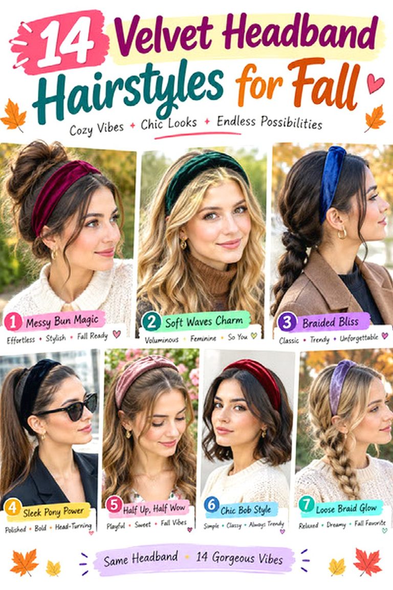 Velvet Headband Hairstyles for Fall
