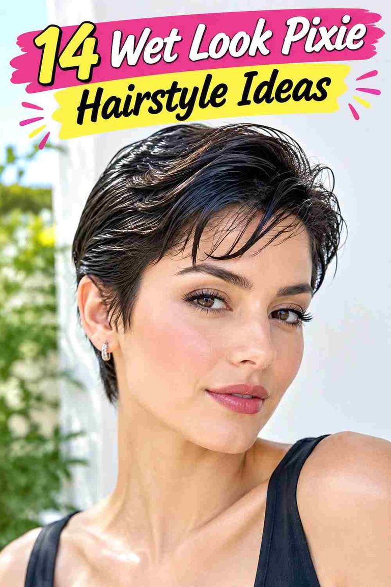 Wet Look Pixie Hairstyle Ideas
