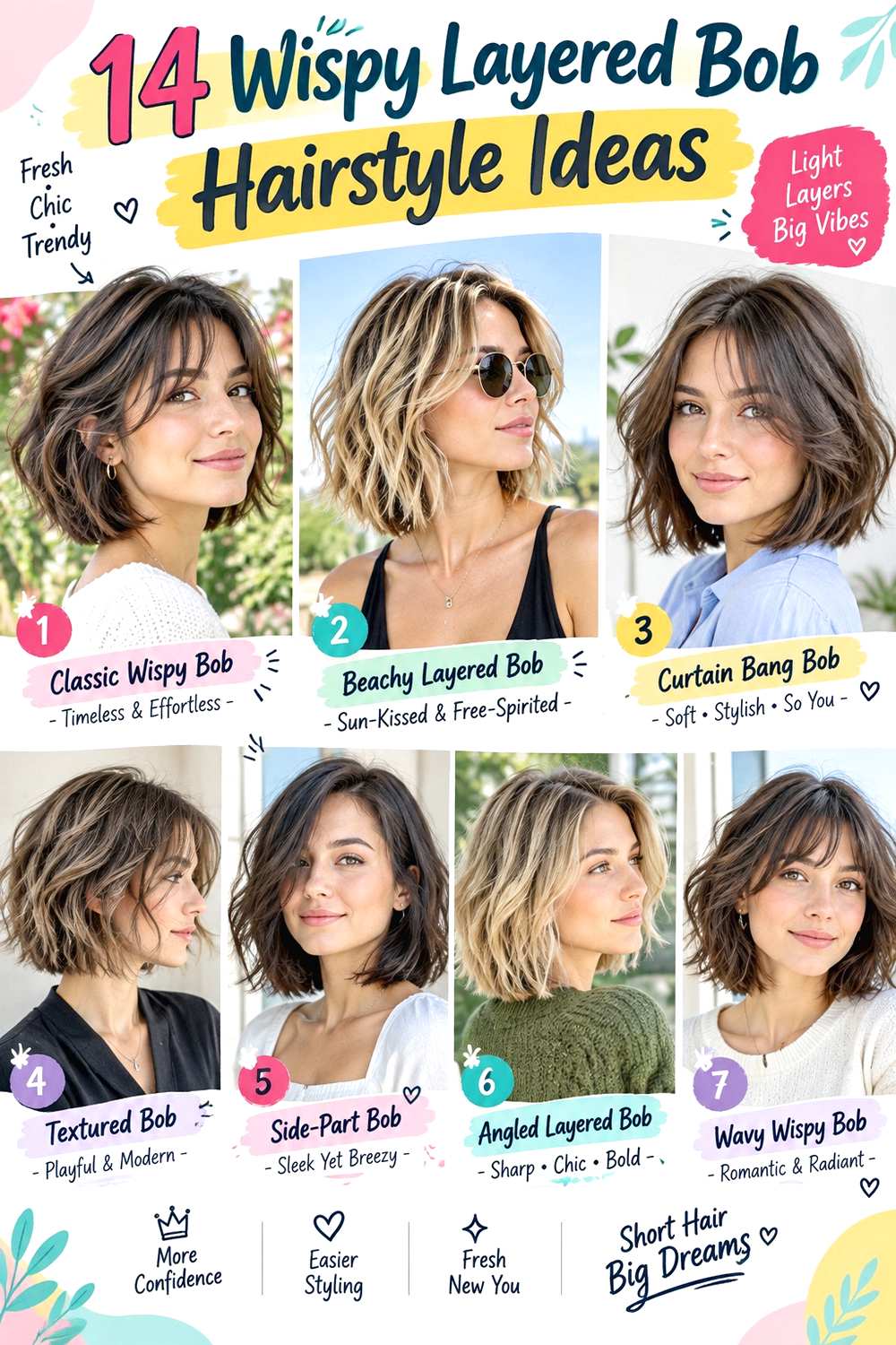 Wispy Layered Bob Hairstyle Ideas
