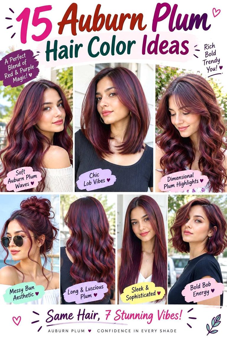 Auburn Plum Hair Color Ideas