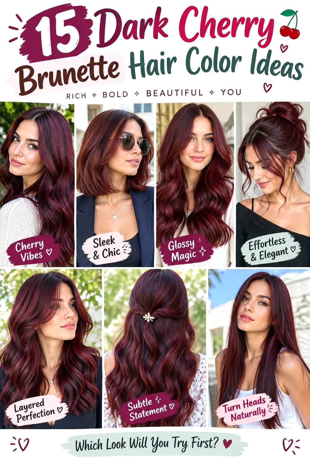 Dark Cherry Brunette Hair Color Ideas