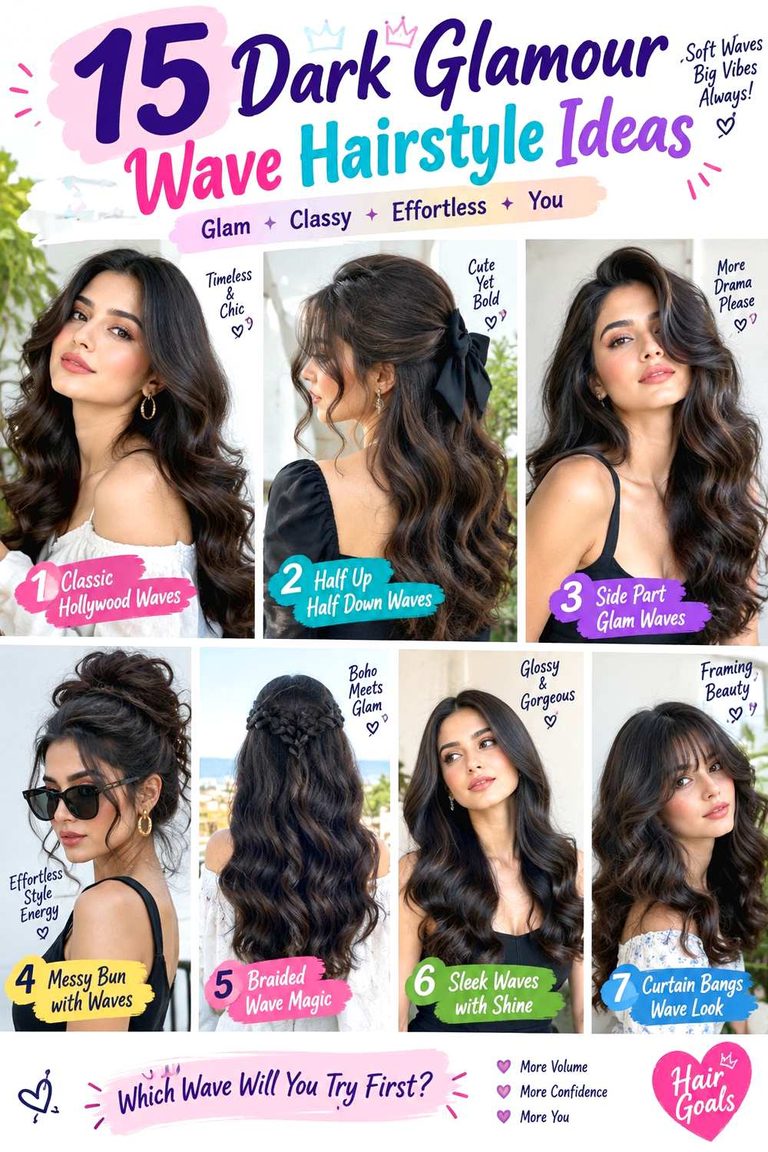 Dark Glamour Wave Hairstyle Ideas