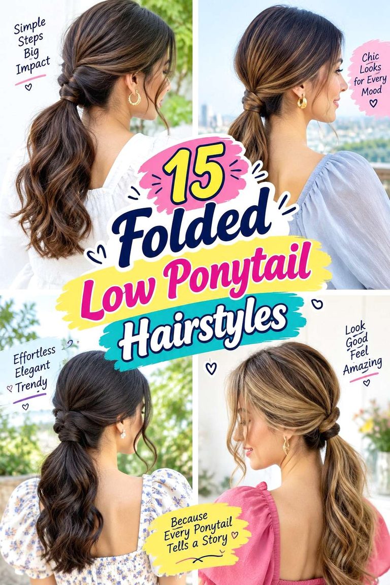 Folded Low Ponytail Hairstyles