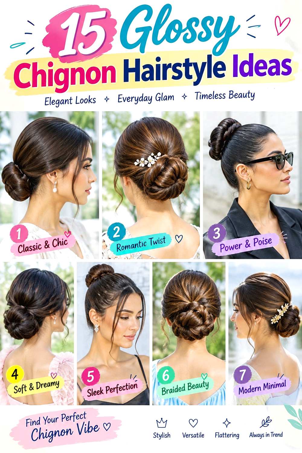 Glossy Chignon Hairstyle Ideas