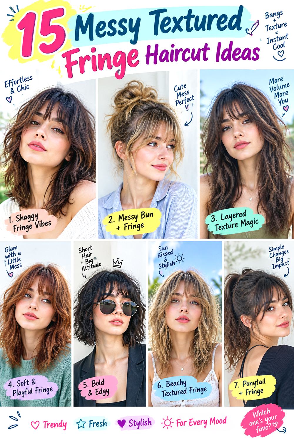 Messy Textured Fringe Haircut Ideas