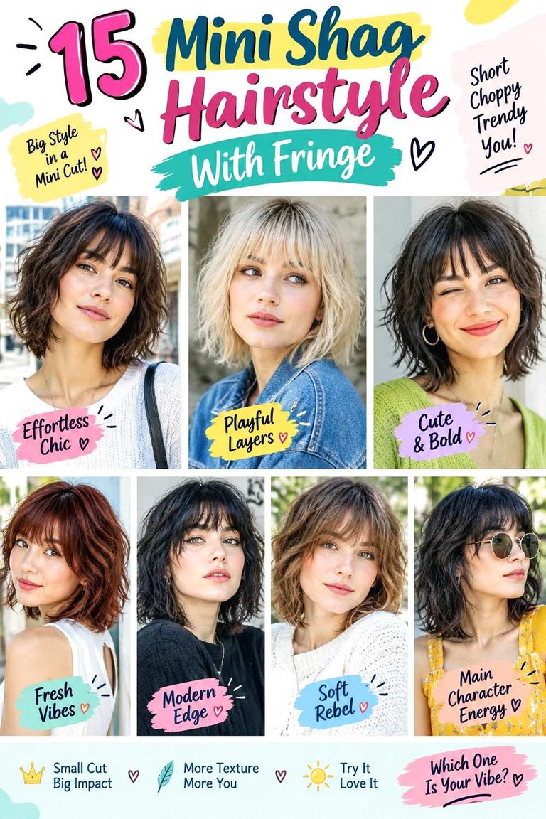 Mini Shag Hairstyle With Fringe